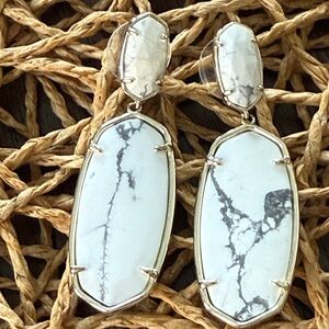 Kendra Scott Howlite/gold Elle Statement Earrings
